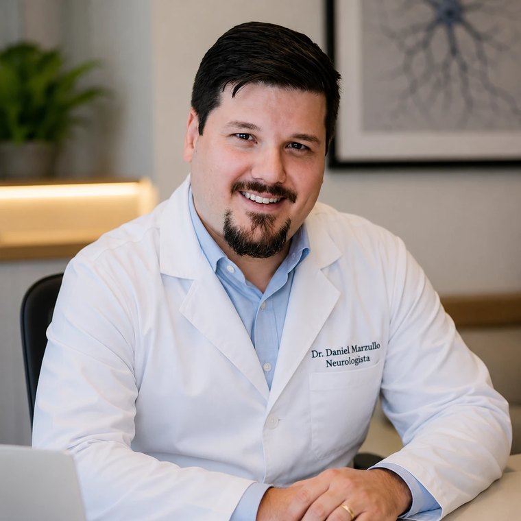 Dr. Daniel Marzulo em seu consultório na Clínica Médica NeuroCare, em Campo Grande, Rio de Janeiro